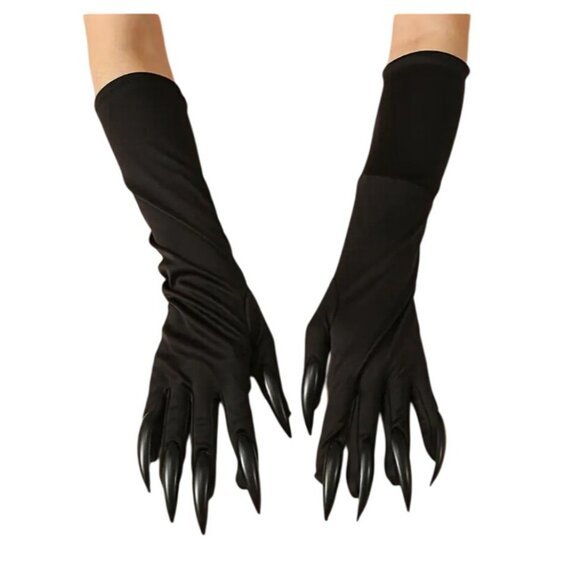 BLACK Pull On Dress Gloves with Nails NEW NIP - Picture 2 of 4